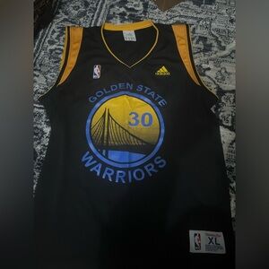 Adidas Golden State Warriors Black and Gold Jersey